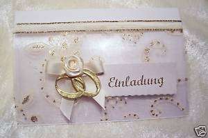 Einladung Hochzeit Einladungskarte Heiraten creme edel  