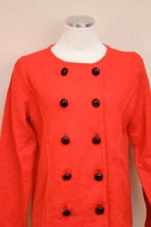 JCREW Double Breasted Sweater Jacket Vibrant Flame L $148  