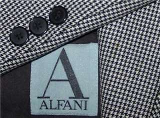 42L Alfani BLACK 100% Pure Wool HOUNDSTOOTH sport coat suit blazer 