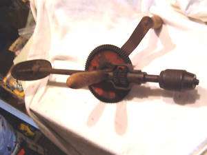 vintage antique hand crank chest brace drill farm tool  