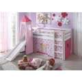 Hochbett Kinder Spielbett Vorhang Prinzessin mit Turm und Rutsche 