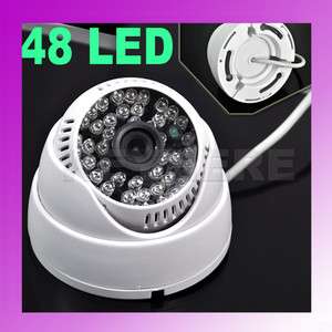 48LED CCTV IR CMOS Dome Surveillance Video Camera White  
