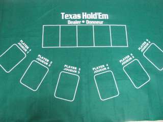 Poker Table Top Texas HoldEm Blackjack Layout Felt 36x 72 2 side 
