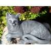 Tierfigur Katze liegend groß Steinguss Terrakotta  Küche 