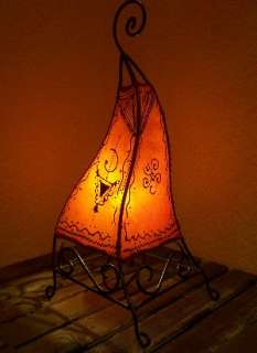 Marokkanische Orientalische Hennalampe Lederlampe Zipfellampe 