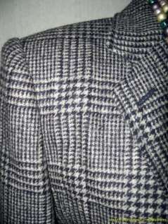 Lauren Ralph Lauren Tweed Wool Jacket 8 Equestrian Horse Buttons 