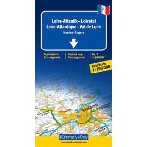 Loire Atlantik / Loiretal 1  180 000. Straßenkarte Nantes   Angers 
