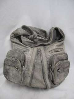 Alexander Wang Distressed Gray Leather Donna Hobo W/Nickel Hardware 