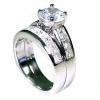 38 ct Russian Ice CZ Wedding Ring Set 925 Silver s 10  