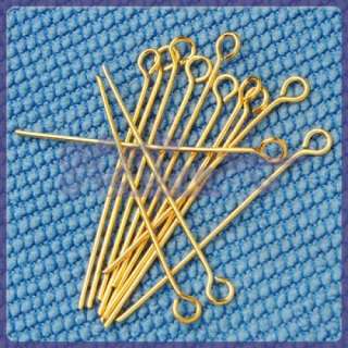 Lots 50 Gold Plated Eyepins Eye Pins Needles Findings  