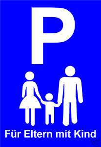 Parkplatzschild Eltern mit Kind   Parkschild Schild  