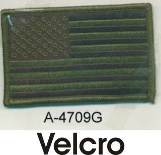 US United States Military Woodland Green Black Flag Velcro Patch BDU 