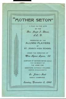 1940 ST. JOHNS HIGH SCHOOL NO CAMBRIDGE MA ALUMNI PLAYERS  MOTHER 