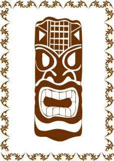 Wandtattoo Wandaufkleber Tiki Masken Hawaii Urlaub NEU  