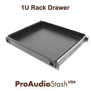 1U RACK DRAWER W/ 2 SLAM LOCKS AUDIO 19 RACK MOUNT  
