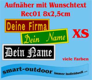   Wunschtext Rechteck 8cm x 2,5cm Biker MC Verein Firma Rec01  