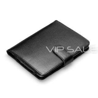 KINDLE TOUCH BLACK LEATHER COVER CASE WITH POCKETS AND LED READING 