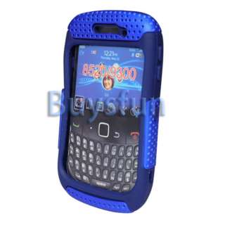 HYBRID SILICONE SKIN CASE SOFT & HARD COVER BLUE FOR BLACKBERRY CURVE 