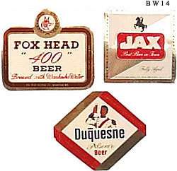 Set of 17 Vintage 1950s Mini Beer Labels Collection  