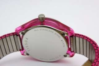 Fossil Mini Stella Glitz Steel Pink Expansion Band Women Watch Date 