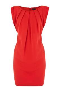BNWT WAREHOUSE DOUBLE FRILL SLEEVE DRESS RED SIZE 10 F  