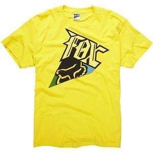  Fox Racing Angler T Shirt   2X Large/Yellow Automotive