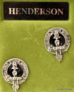 Henderson Clan Crest Pewter Celtic Cufflinks Scottish  
