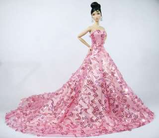 Candi Silkstone Barbie Fashion Royalty Pink Dress Gown  