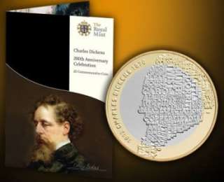 2012 Charles Dickens UK £2 BU Presentation Pack Coin Royal Mint 