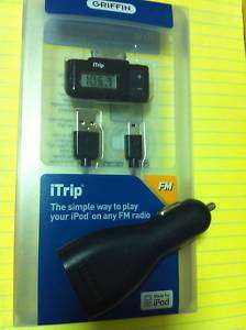 Griffin iTrip, USB to mini cable, power jolt for ipod  