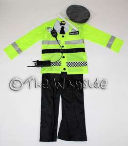 BRITISH POLICE CONSTABLE / OFFICER 4 PIECE COSTUME FOR KIDS   SIZES 3 
