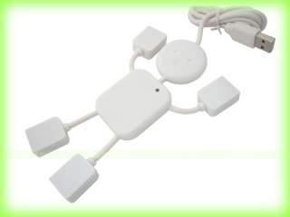 USB 2.0 High Speed 4 Port Hub Boy White for PC Mac  