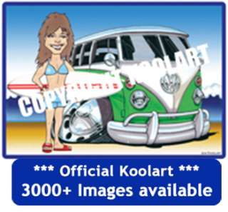 Koolart VW Surfer Girl Camper Van Water Drink Bottle gift present 2114 