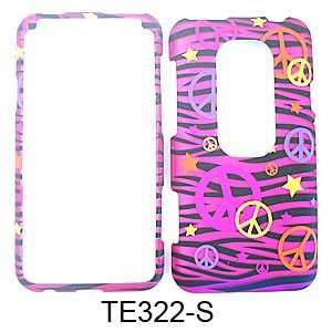  CELL PHONE CASE COVER FOR HTC EVO 3D TRANS PEACE SIGNS ON 