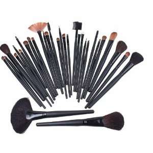  32 pcs Makeup Brush Kit Makeup Brushes + Black Leather 