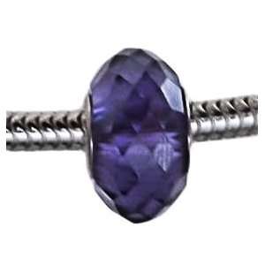  Purple Crystal Glass Charm Bead for Troll Biagi Pandora 