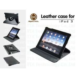 eWonder(R) PU Leather 360 Degrees Rotating Stand Case for Apple iPad 3 