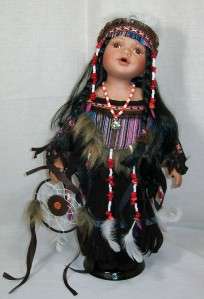 16 IN. INDIAN Reproduction PORCELAIN DOLL WENONA  