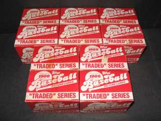 10) 1986 Topps Baseball Traded Factory Sets  