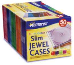 Memorex Slim CD Jewel Case   Clear, Blue, Purple, Pink, Orange, Green
