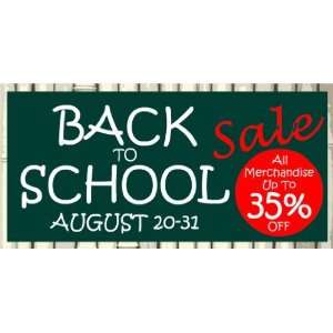    3x6 Vinyl Banner   Back to School Sale Chalkboard 
