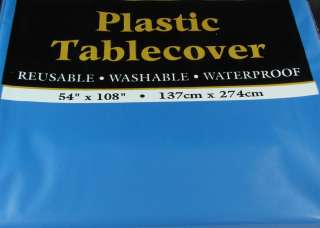   WASHABLE & REUSABLE PLASTIC PARTY TABLE COVER TABLECLOTH 54 x 108