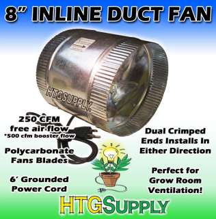 IN LINE FAN BLOWER BOOSTER EXHAUST HYDROPONIC VENT AIR  