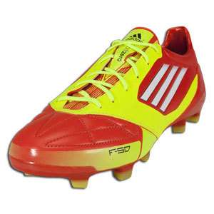 Adidas F50 adiZero TRX FG Soccer Cleat LEATHER Red/Yellow NEW COLOR 