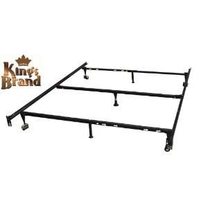 Heavy Duty 7 Leg Adjustable Metal Queen Size Bed Frame With Center 