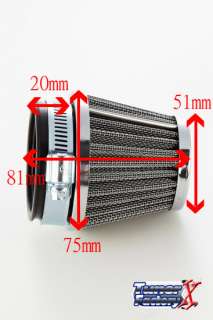 YAMAHA Motorcycle 54 mm Chrome Cone Power Air Filter  