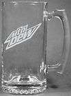 Personalized Mountain Dew Etched / Engraved Glass Beer Mug 25oz