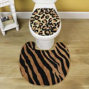  Animal Print Toilet Lid Cover & Rug   Party Decorations 