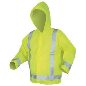 River City C500RJHX2 Rain Jacket With Hood Poly PU Material Silver 