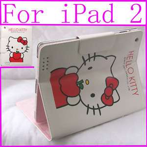 Hello Kitty leather case stand for apple iPad2 apple  